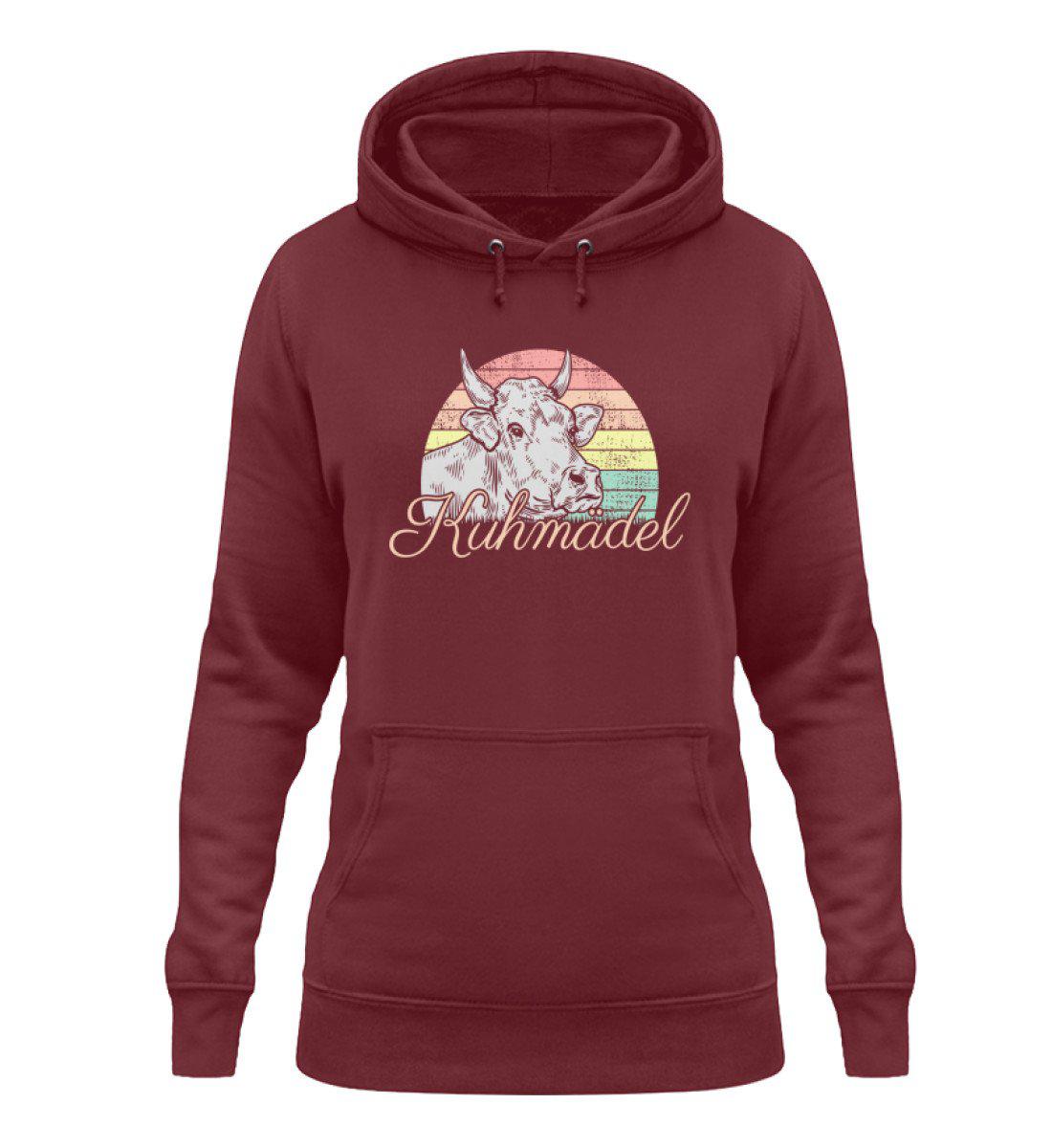 Kuhmädel Retro · Damen Hoodie-Damen Hoodie-Burgundy-XS-Agrarstarz