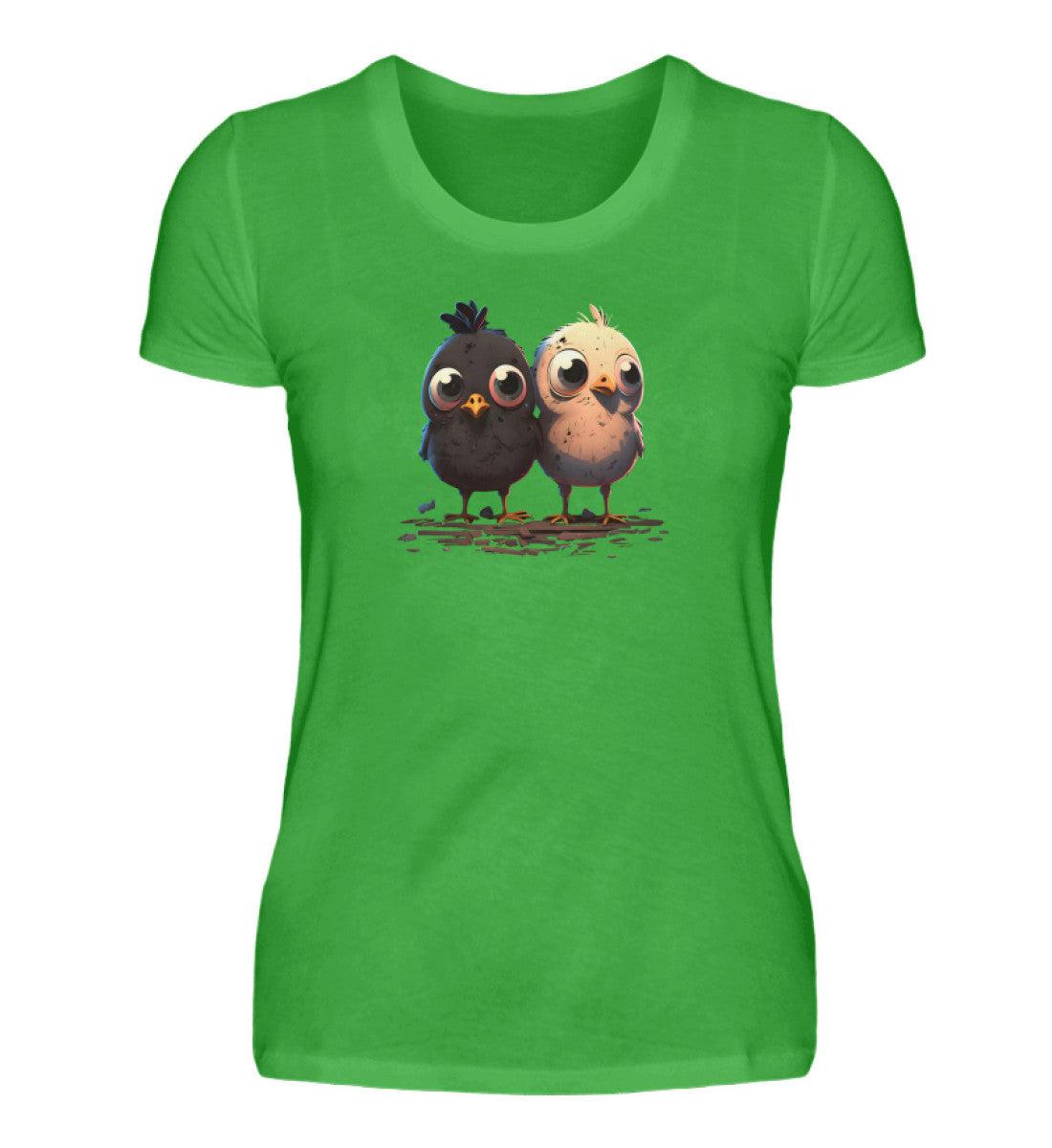 Küken Schwarz und Weiss · Damen T-Shirt-Damen Basic T-Shirt-Green Apple-S-Agrarstarz