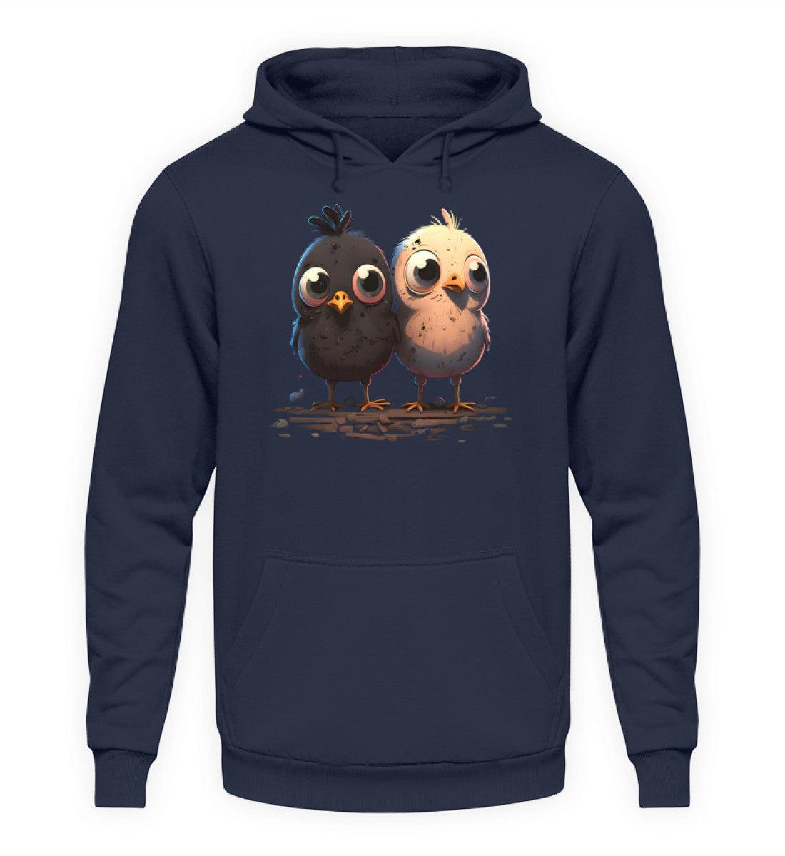 Küken Schwarz und Weiss · Unisex Kapuzenpullover Hoodie-Unisex Hoodie-Oxford Navy-XS-Agrarstarz