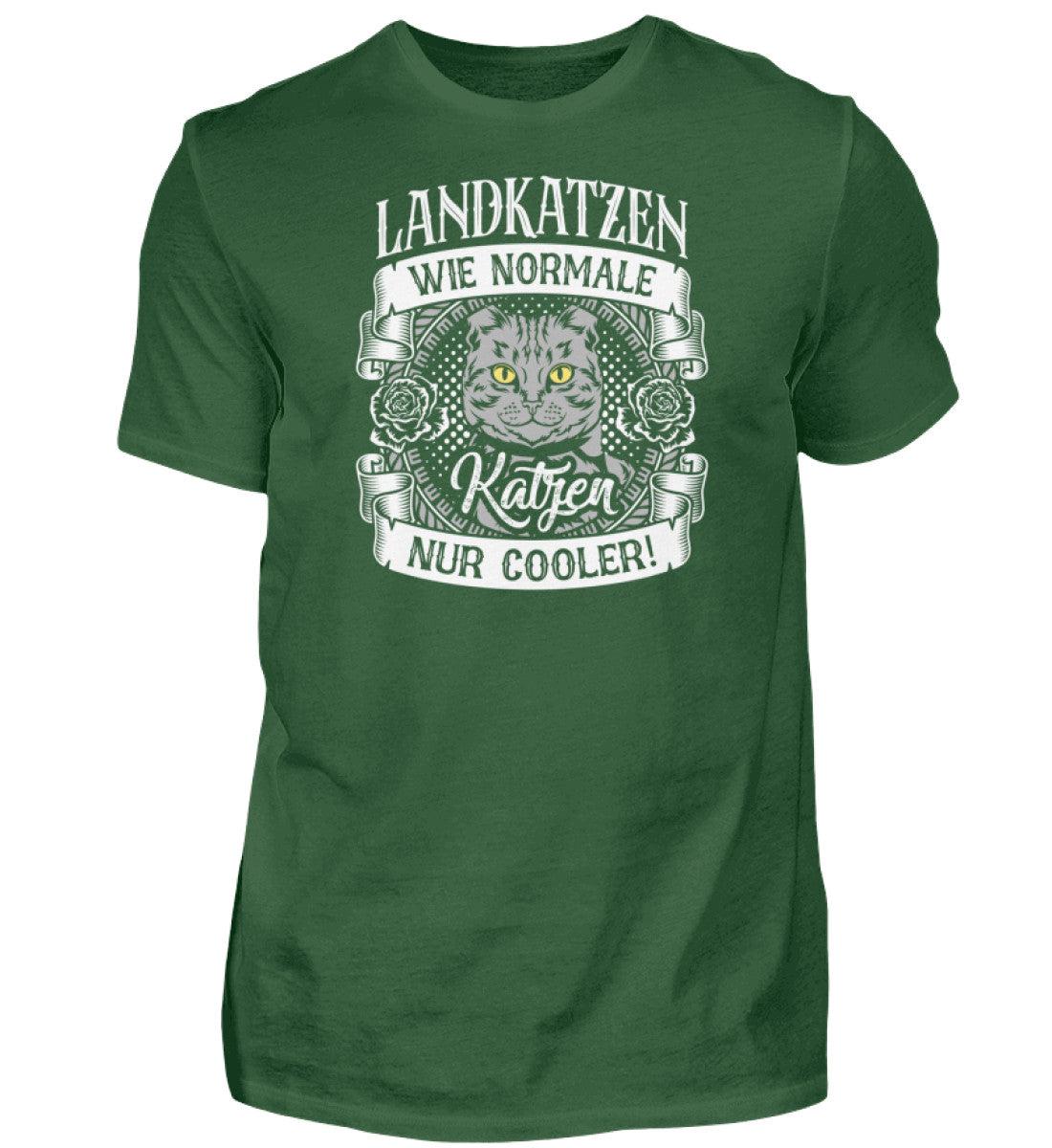 Landkatzen sind cooler · Herren T-Shirt-Herren Basic T-Shirt-Bottle Green-S-Agrarstarz