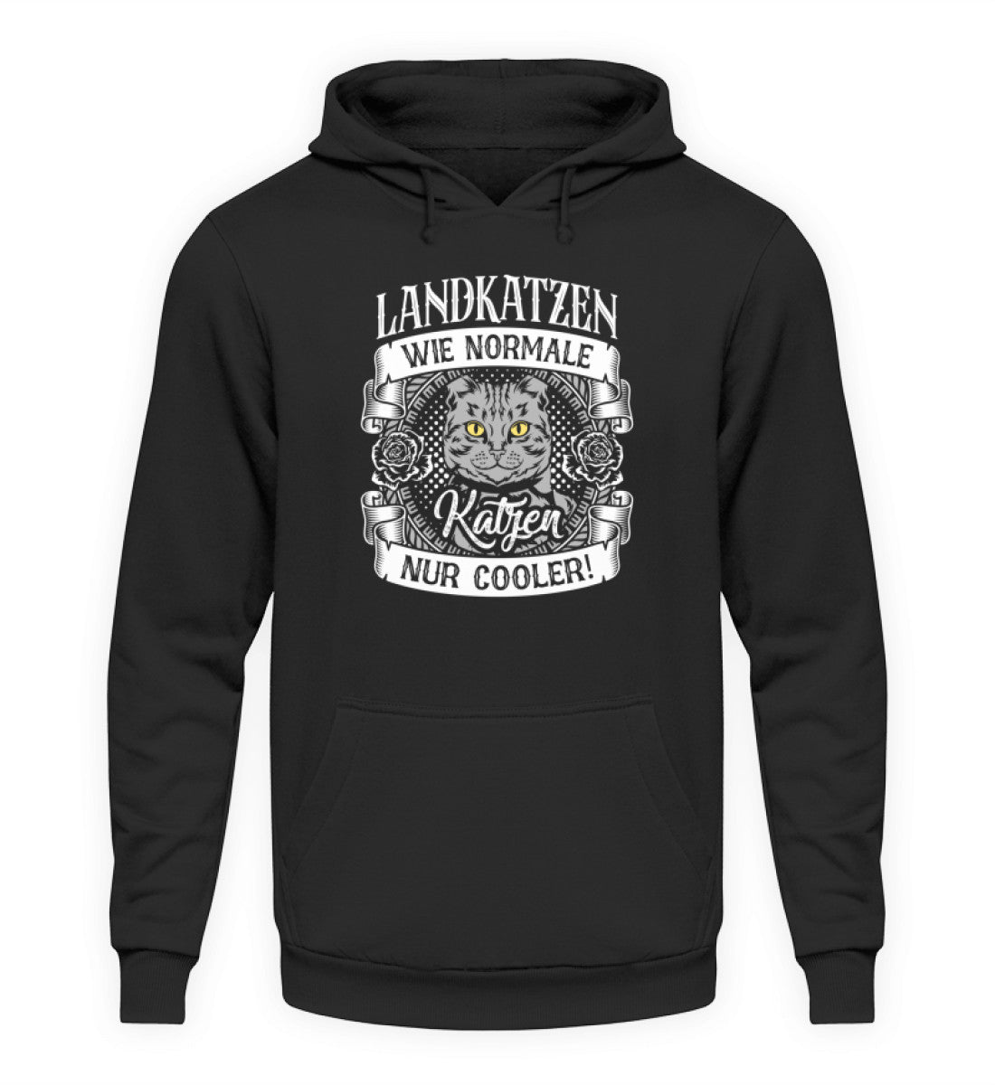 Landkatzen sind cooler · Unisex Kapuzenpullover Hoodie-Unisex Hoodie-Deep Black-S-Agrarstarz