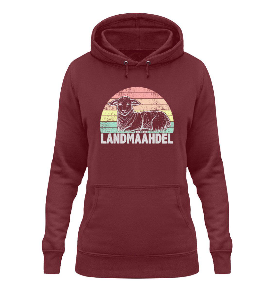 Landmäähdel Schaf Retro · Damen Hoodie-Damen Hoodie-Burgundy-XS-Agrarstarz