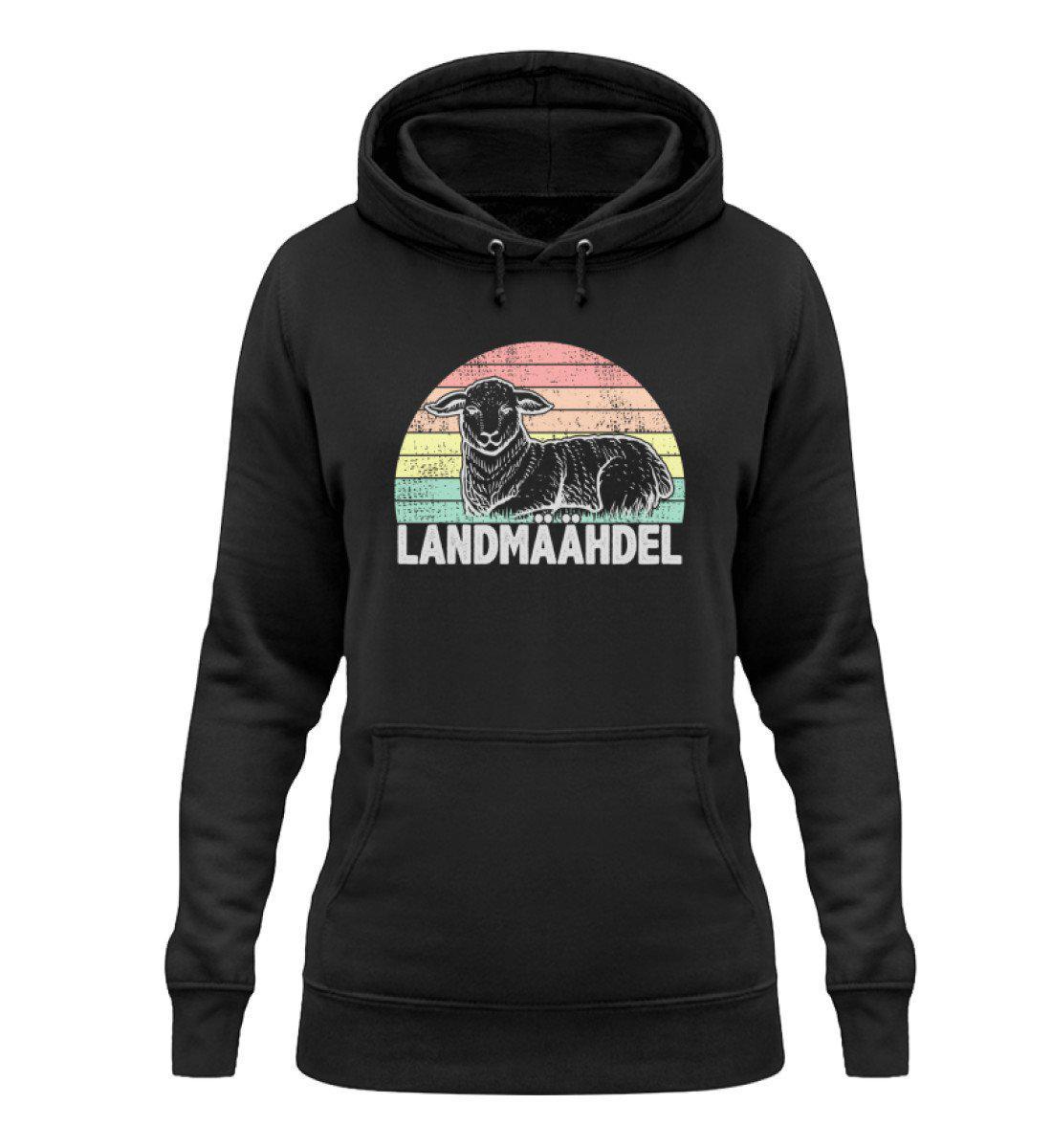 Landmäähdel Schaf Retro · Damen Hoodie-Damen Hoodie-Jet Black-XS-Agrarstarz