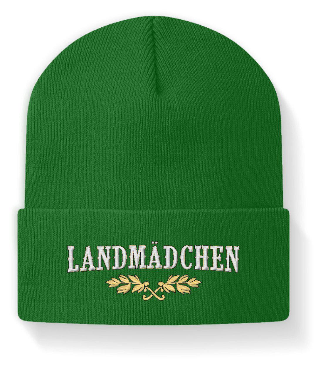 Landmädchen · Beanie Mütze-Beanie mit Stick-Kelly Green-M-Agrarstarz