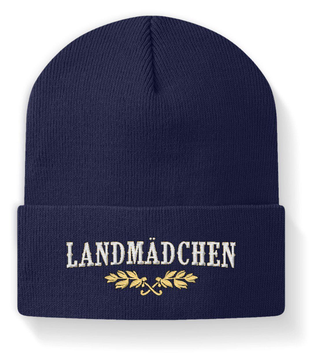 Landmädchen · Beanie Mütze-Beanie mit Stick-Navy-M-Agrarstarz