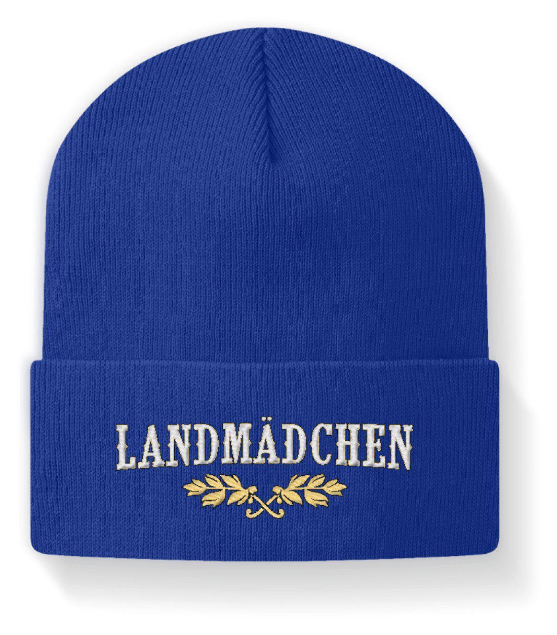 Landmädchen · Beanie Mütze-Beanie mit Stick-Royal-M-Agrarstarz