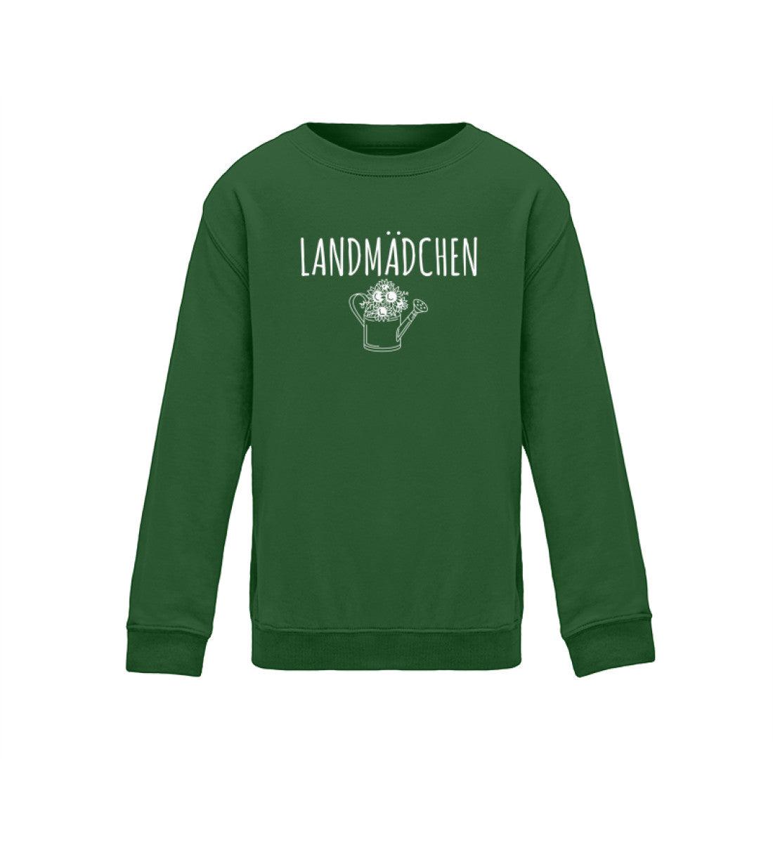 Landmädchen Gießkanne · Kinder Sweatshirt-Kinder Sweatshirt-Bottle Green-12/14 (152/164)-Agrarstarz