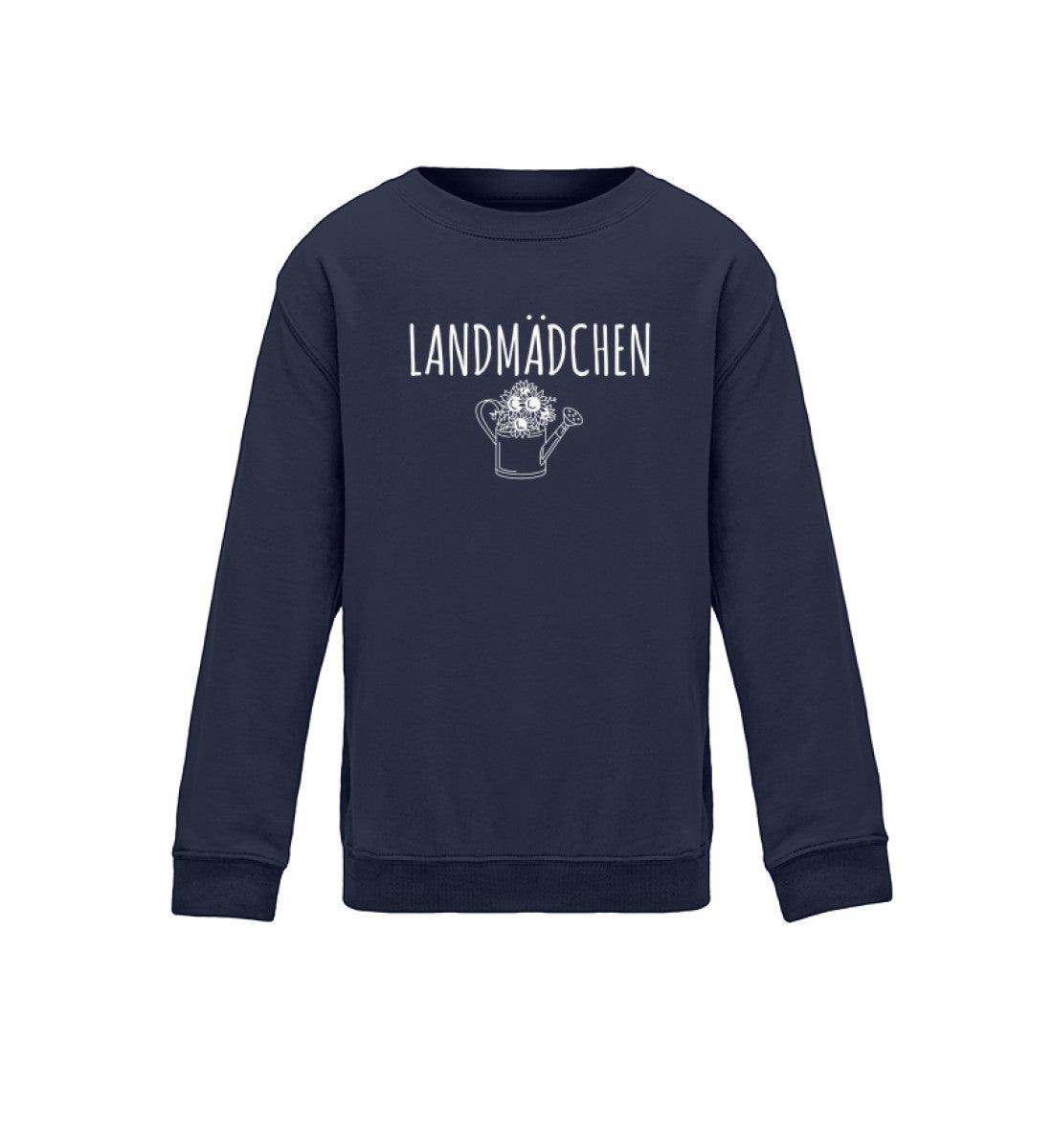 Landmädchen Gießkanne · Kinder Sweatshirt-Kinder Sweatshirt-Oxford Navy-12/14 (152/164)-Agrarstarz