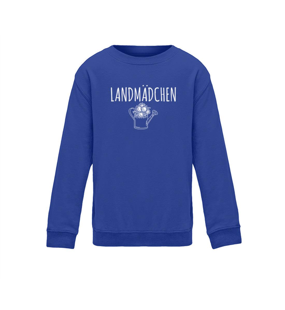 Landmädchen Gießkanne · Kinder Sweatshirt-Kinder Sweatshirt-Royal Blue-12/14 (152/164)-Agrarstarz