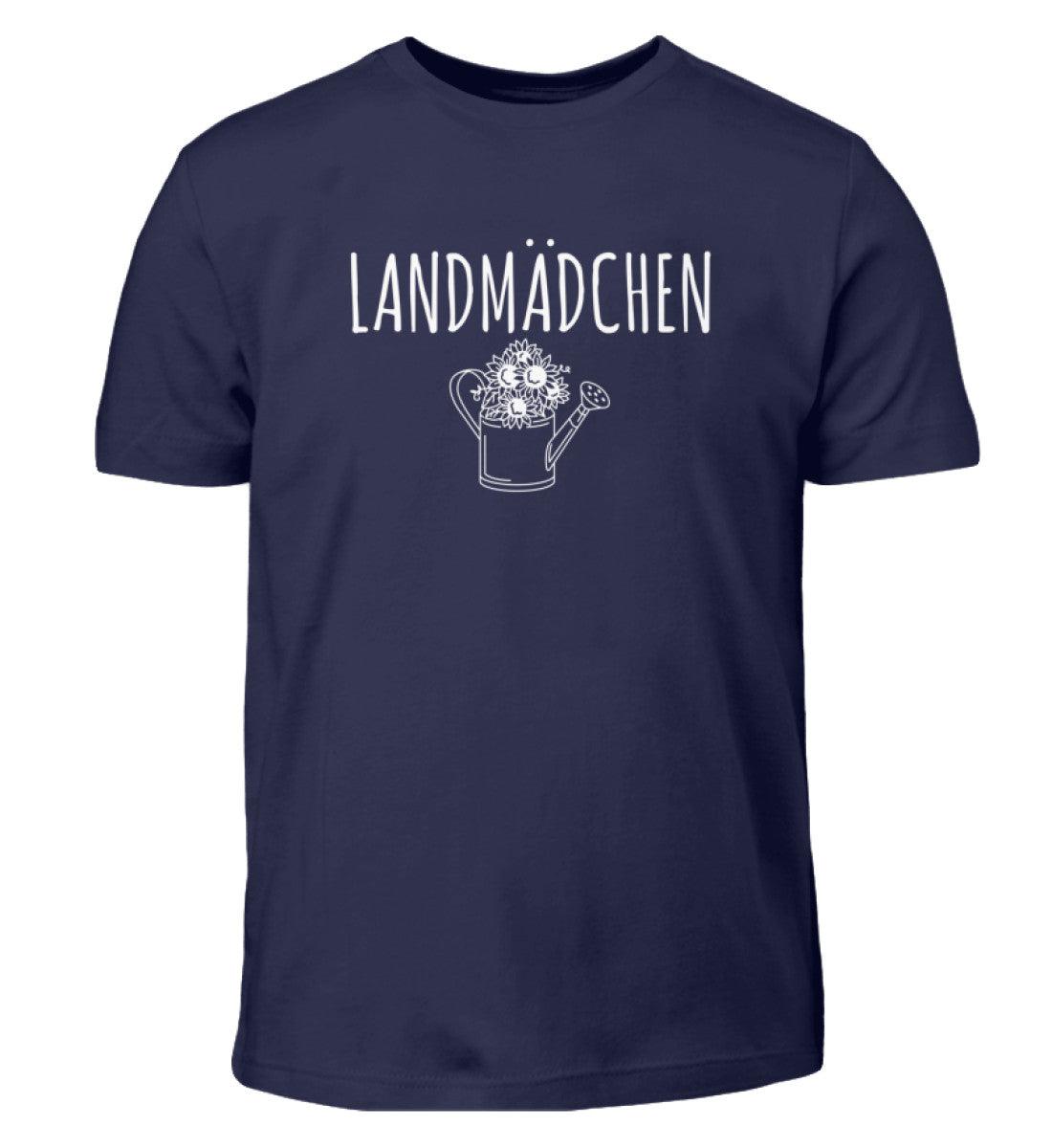 Landmädchen Gießkanne · Kinder T-Shirt-Kinder T-Shirt-Navy-12/14 (152/164)-Agrarstarz