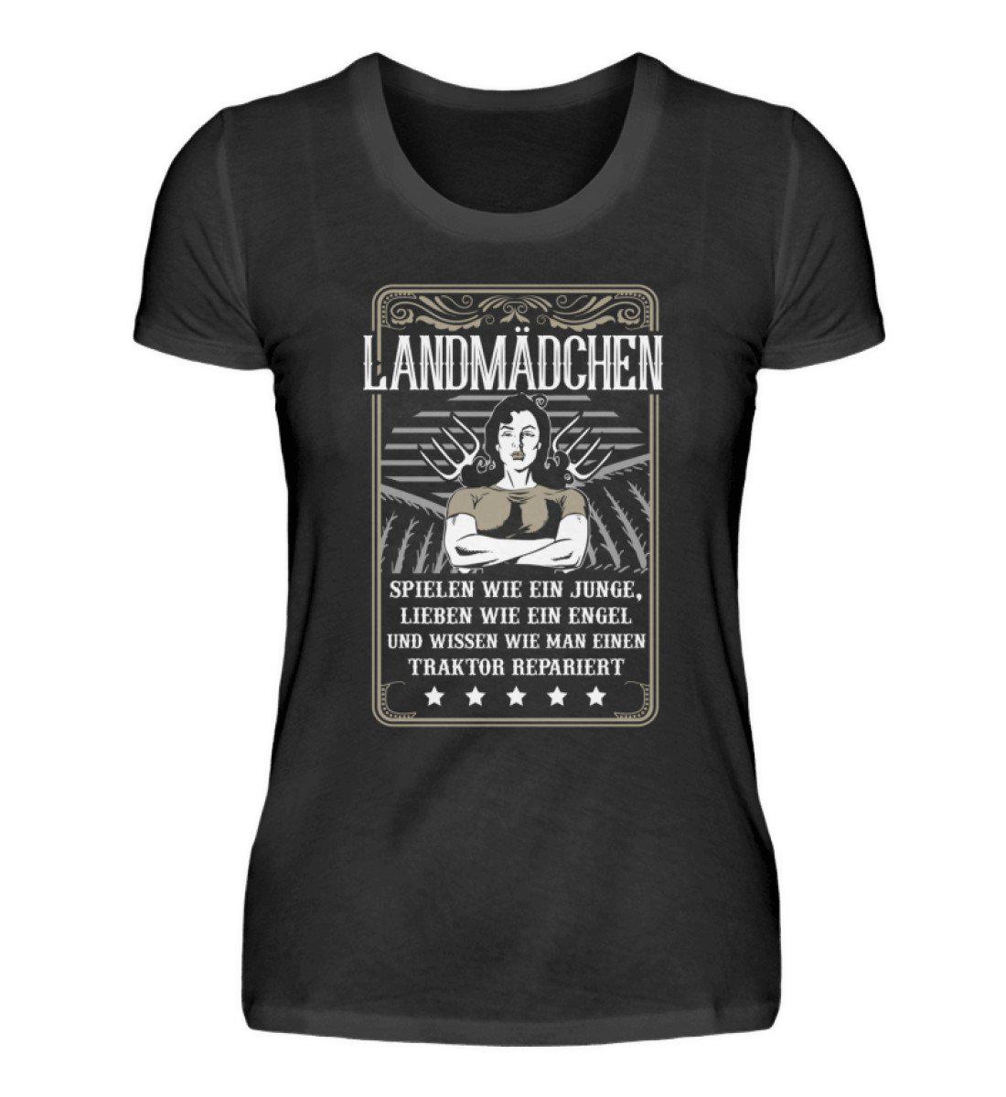 Landmädchen Traktor · Damen T-Shirt-Damen Basic T-Shirt-Black-S-Agrarstarz