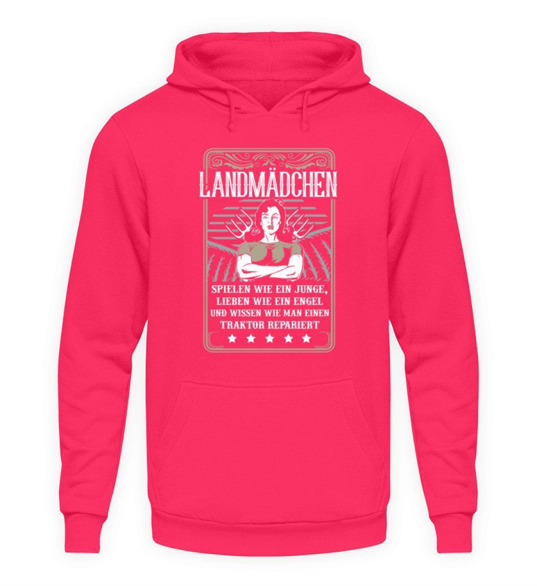 Landmädchen Traktor · Unisex Kapuzenpullover Hoodie-Unisex Hoodie-Hot Pink-L-Agrarstarz