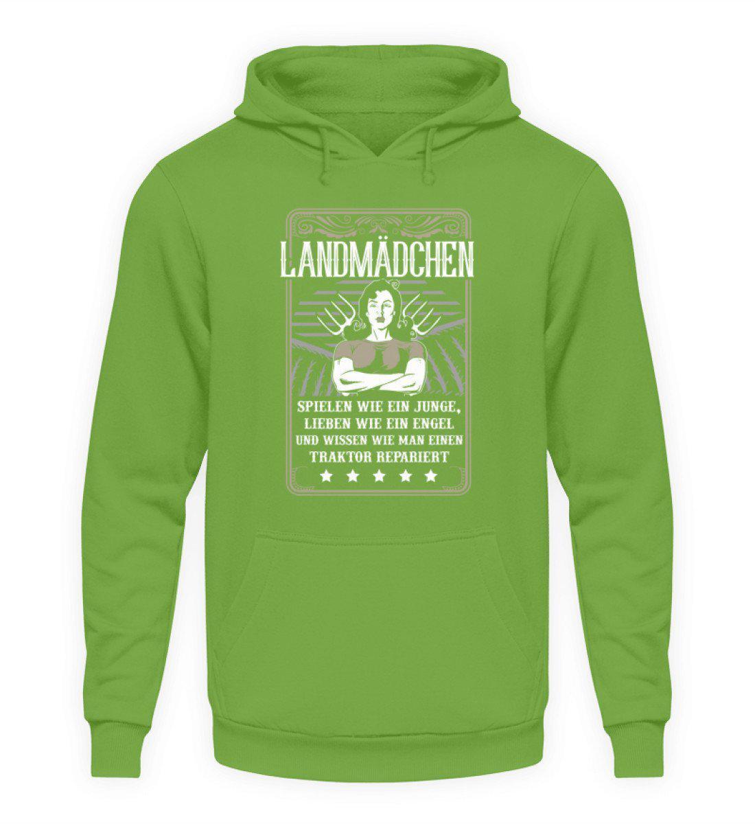 Landmädchen Traktor · Unisex Kapuzenpullover Hoodie-Unisex Hoodie-LimeGreen-L-Agrarstarz