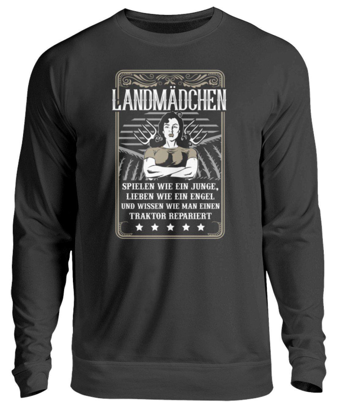 Landmädchen Traktor · Unisex Sweatshirt Pullover-Unisex Sweatshirt-Jet Black-S-Agrarstarz