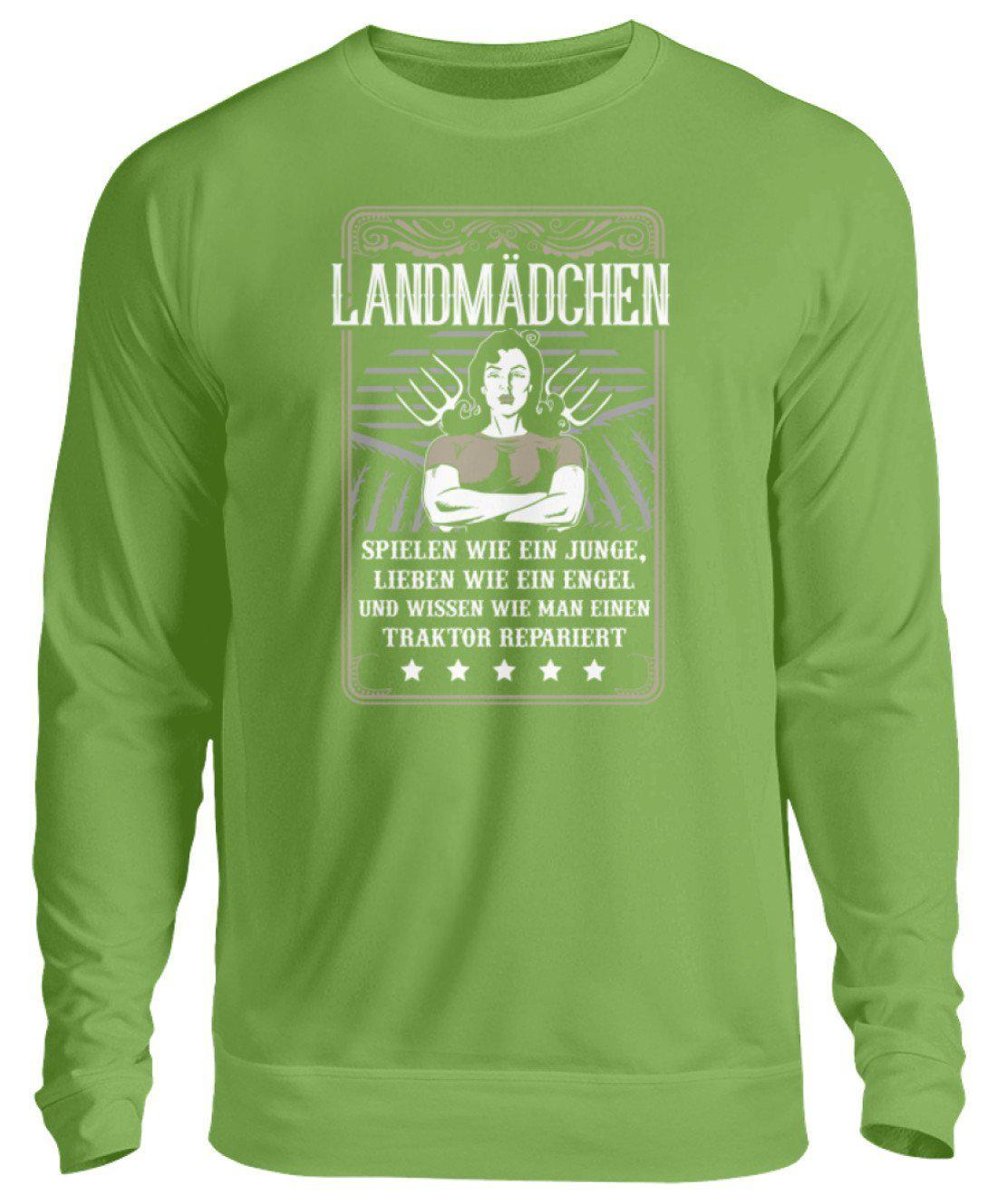 Landmädchen Traktor · Unisex Sweatshirt Pullover-Unisex Sweatshirt-LimeGreen-S-Agrarstarz
