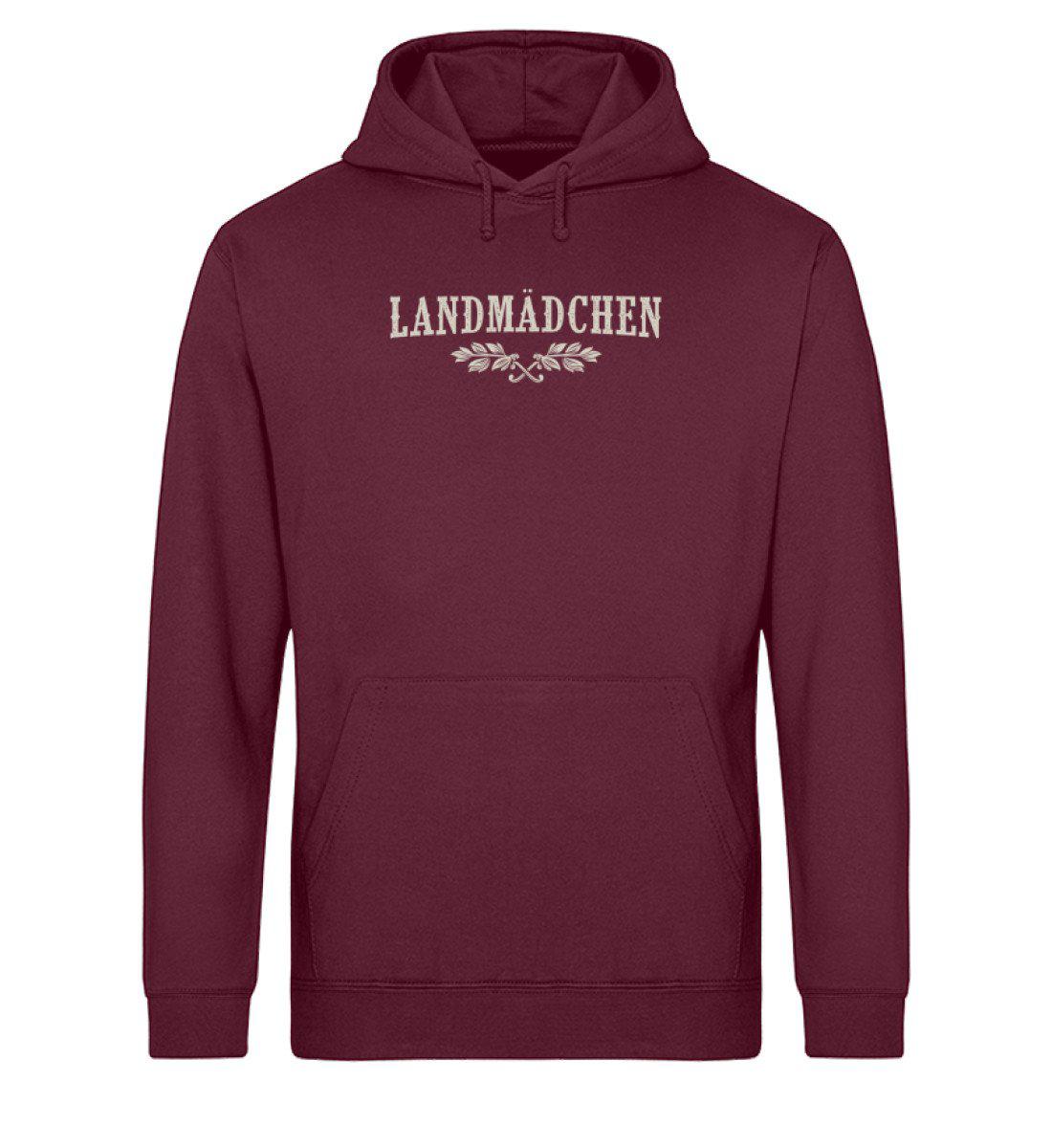 Landmädchen · Unisex Organic Hoodie-Drummer Hoodie ST/ST-Burgundy-XS-Agrarstarz