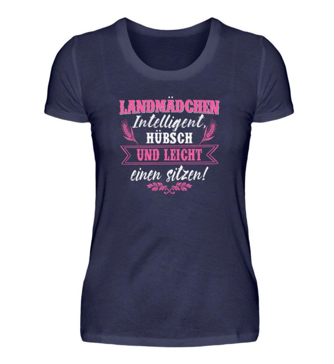 Landmädchen hübsch · Damen T-Shirt-Damen Basic T-Shirt-Navy-S-Agrarstarz