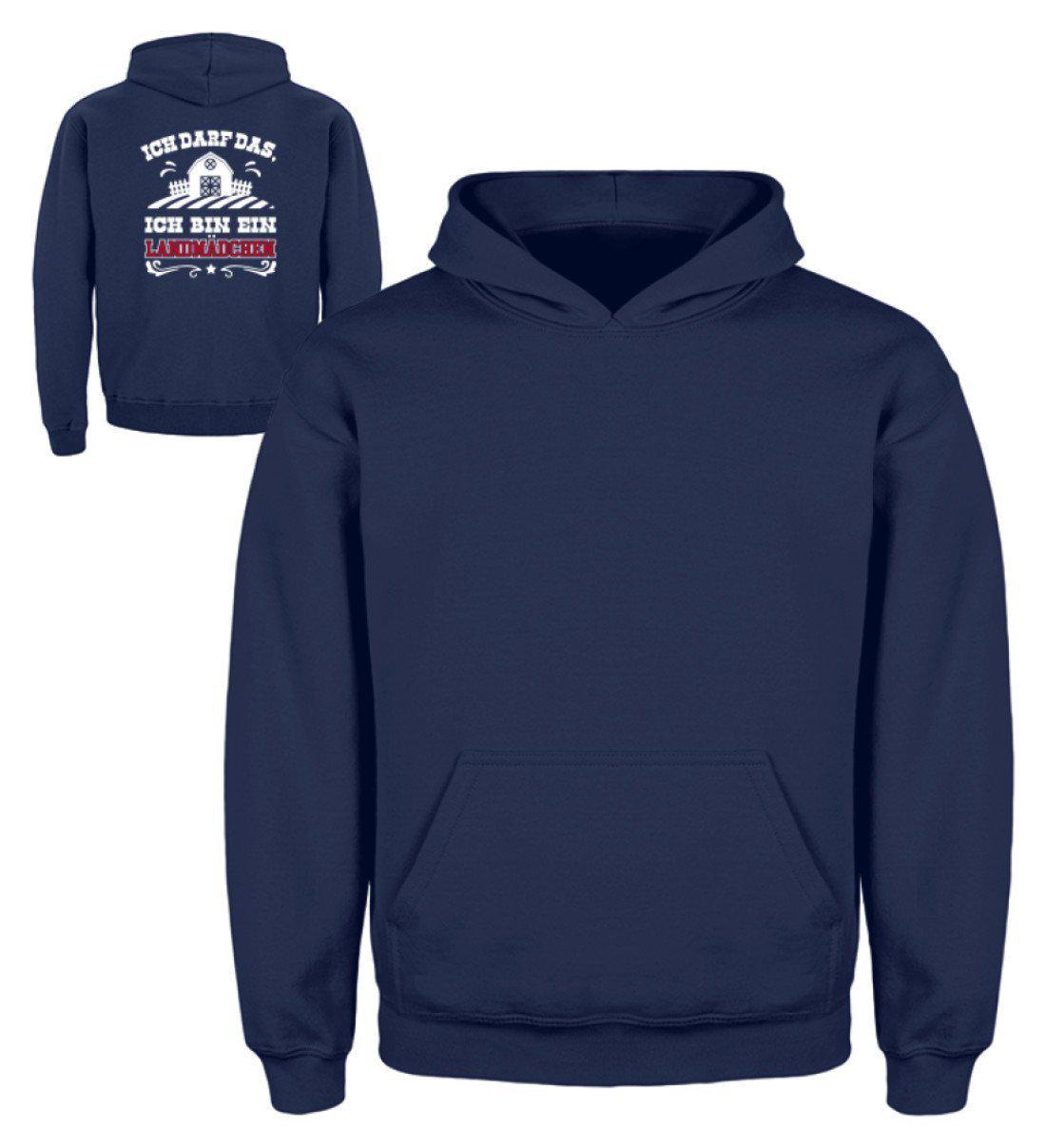 Landmädchen ich darf das · Kinder Kapuzenpullover Hoodie-Kinder Hoodie-New French Navy-3/4 (98/104)-Agrarstarz