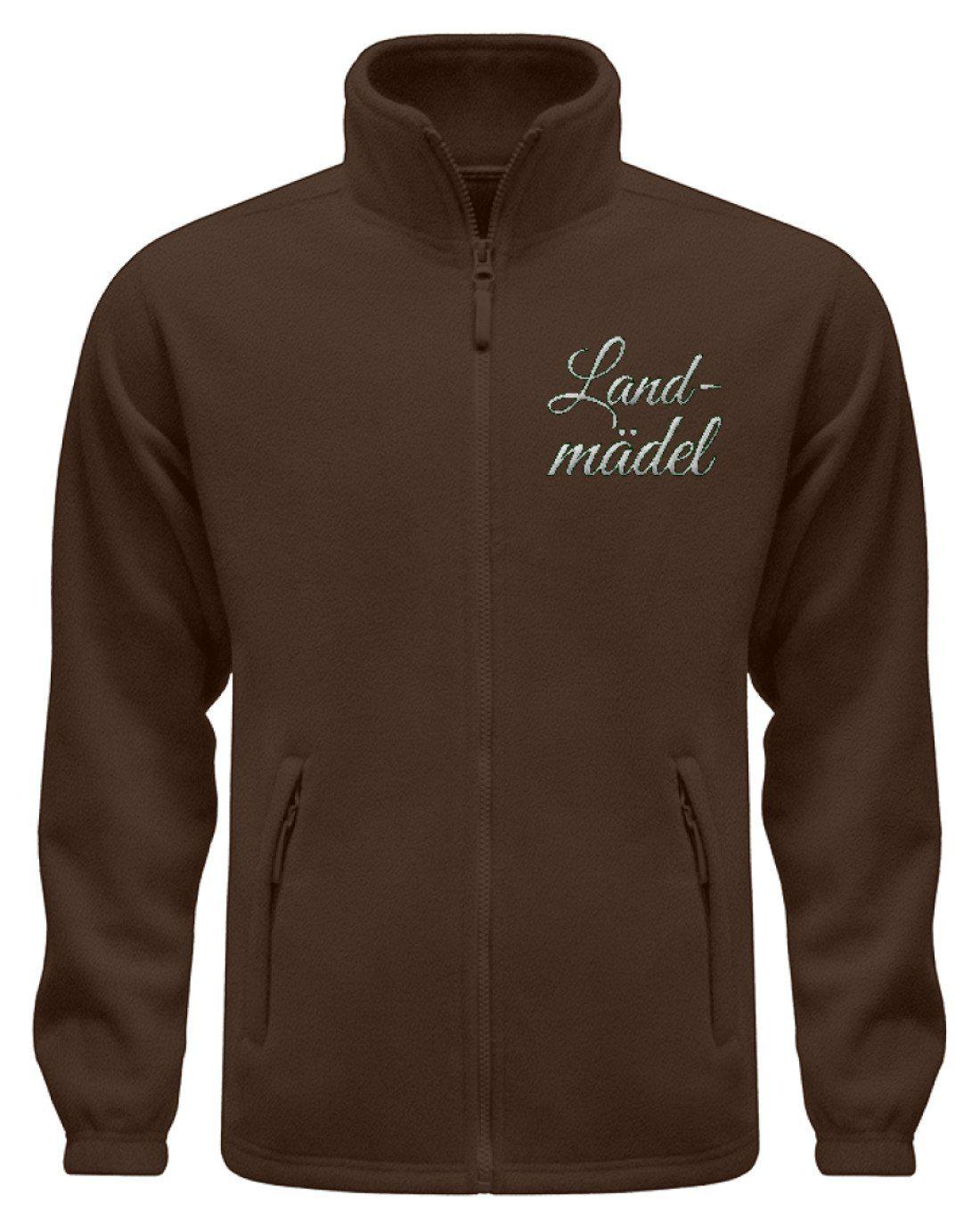 Landmädel · Fleece Jacke mit Stick-Fleece Jacke mit Stick-Dark Chocolate-S-Agrarstarz