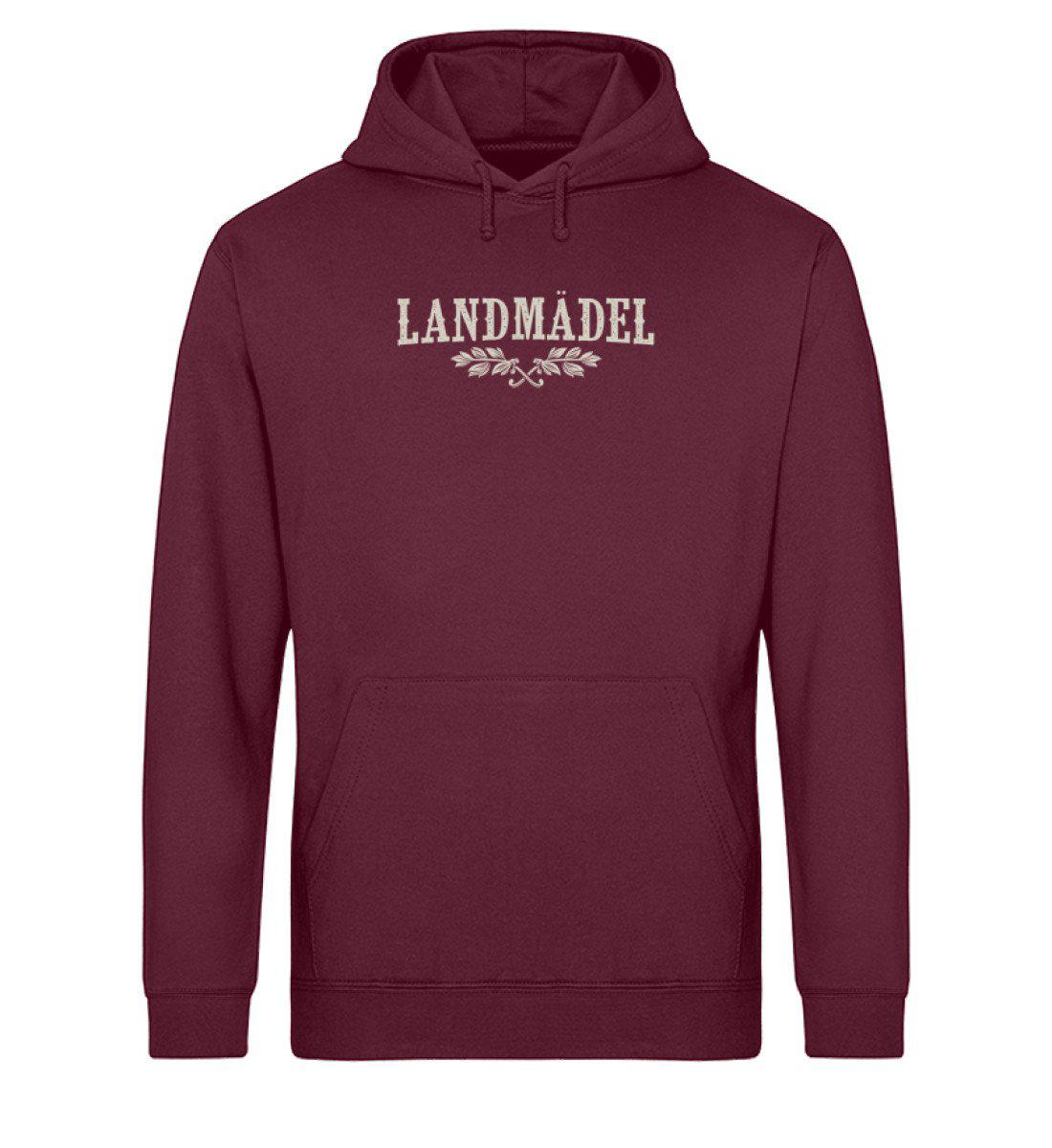 Landmädel · Unisex Organic Hoodie-Drummer Hoodie ST/ST-Burgundy-XS-Agrarstarz