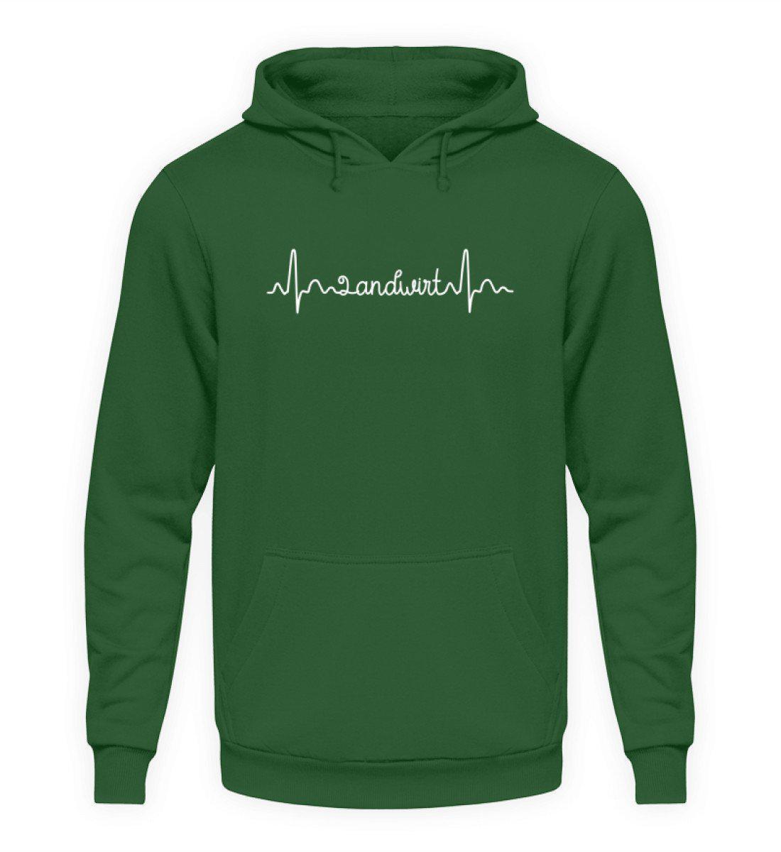Landwirt Heartbeat Schrift · Unisex Kapuzenpullover Hoodie-Unisex Hoodie-Bottle Green-S-Agrarstarz