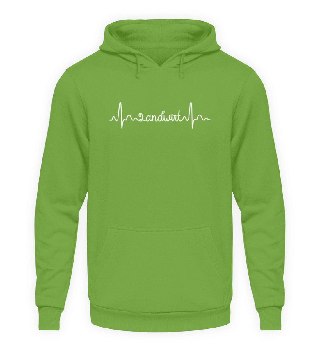 Landwirt Heartbeat Schrift · Unisex Kapuzenpullover Hoodie-Unisex Hoodie-LimeGreen-S-Agrarstarz