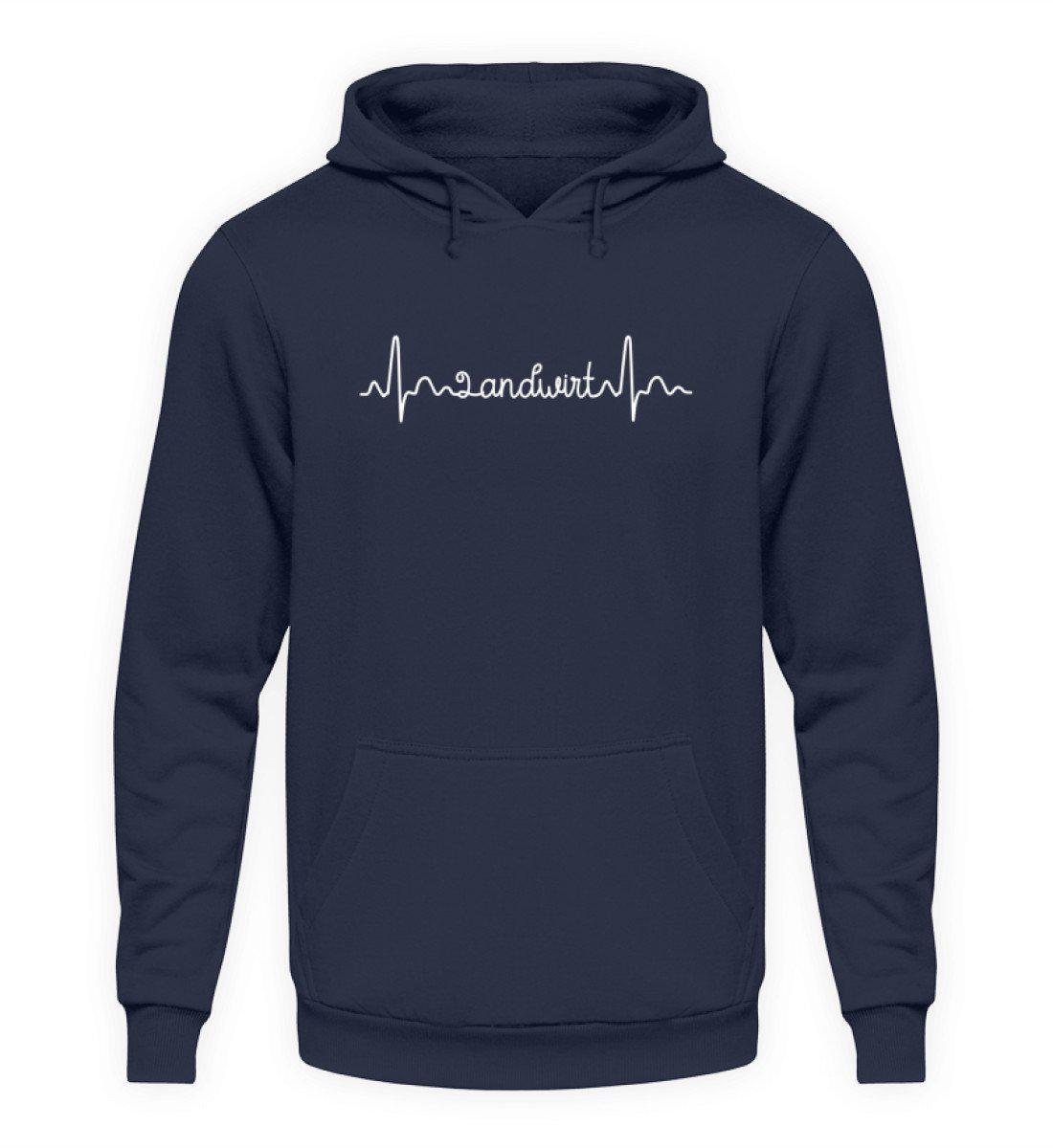 Landwirt Heartbeat Schrift · Unisex Kapuzenpullover Hoodie-Unisex Hoodie-Oxford Navy-S-Agrarstarz