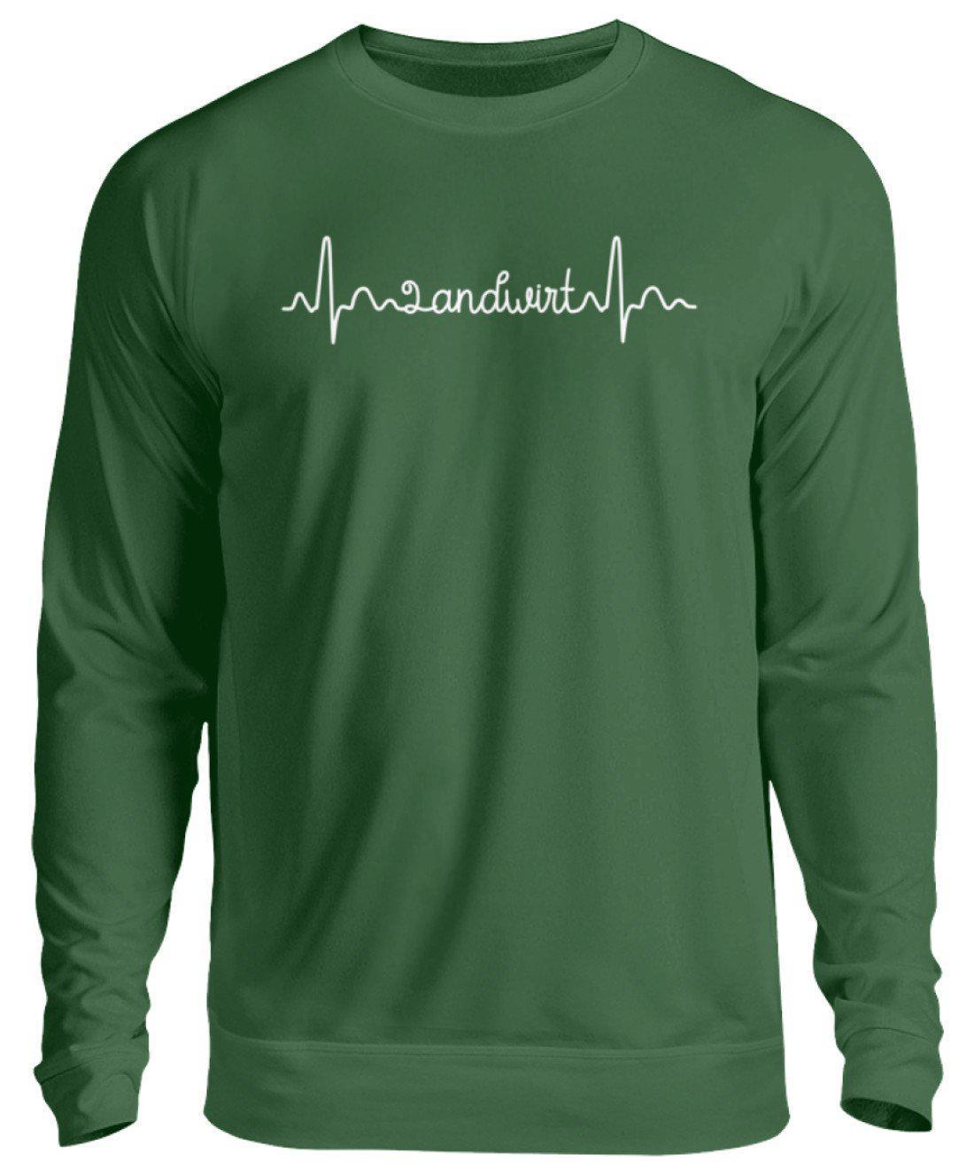 Landwirt Heartbeat Schrift · Unisex Sweatshirt Pullover-Unisex Sweatshirt-Bottle Green-S-Agrarstarz