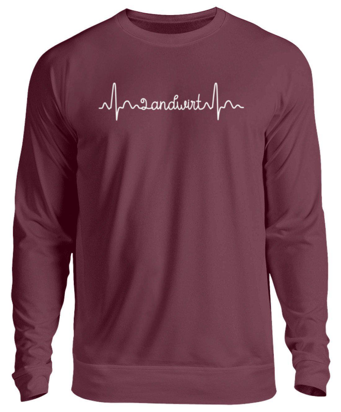 Landwirt Heartbeat Schrift · Unisex Sweatshirt Pullover-Unisex Sweatshirt-Burgundy-S-Agrarstarz