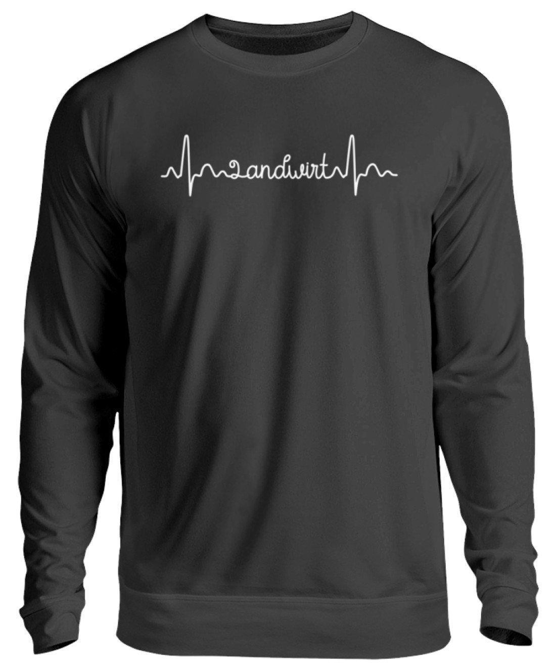 Landwirt Heartbeat Schrift · Unisex Sweatshirt Pullover-Unisex Sweatshirt-Jet Black-S-Agrarstarz