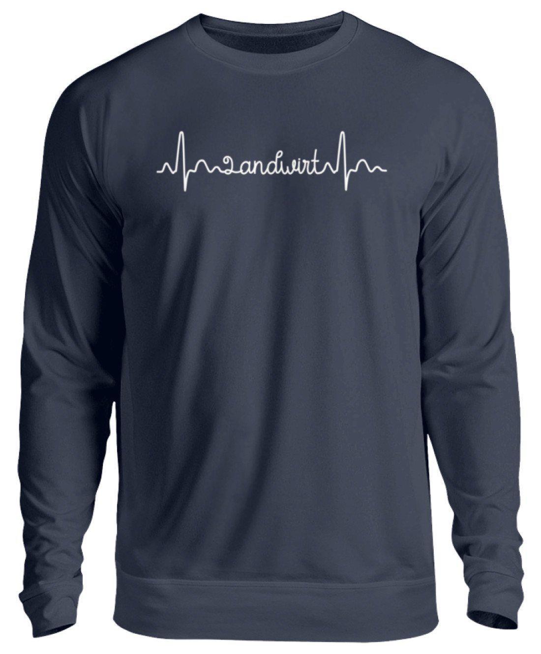 Landwirt Heartbeat Schrift · Unisex Sweatshirt Pullover-Unisex Sweatshirt-Oxford Navy-S-Agrarstarz