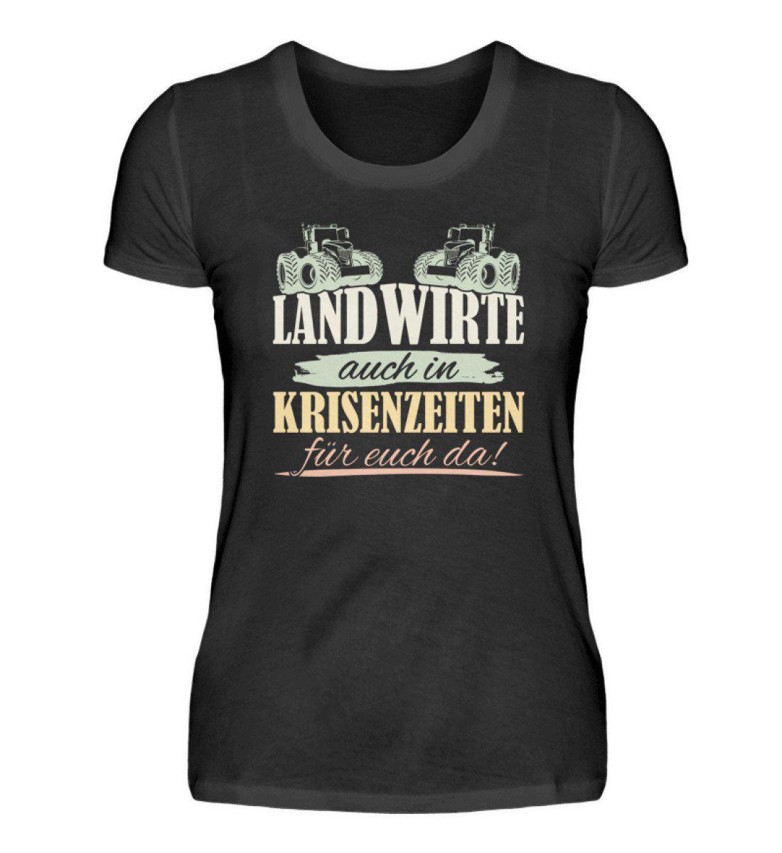 Landwirt Krisenzeiten · Damen T-Shirt-Damen Basic T-Shirt-Black-S-Agrarstarz