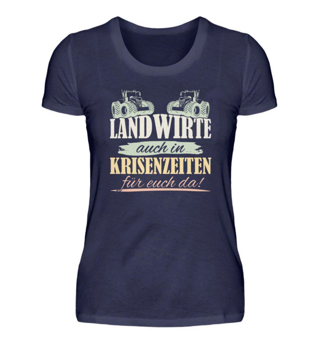Landwirt Krisenzeiten · Damen T-Shirt-Damen Basic T-Shirt-Navy-S-Agrarstarz