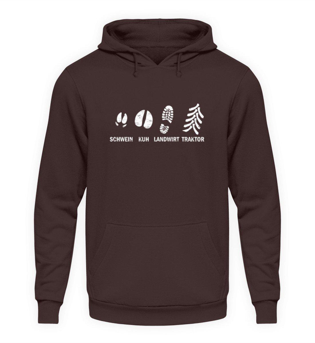 Landwirt Kuh Schwein Traktor · Unisex Kapuzenpullover Hoodie-Unisex Hoodie-Hot Chocolate-S-Agrarstarz