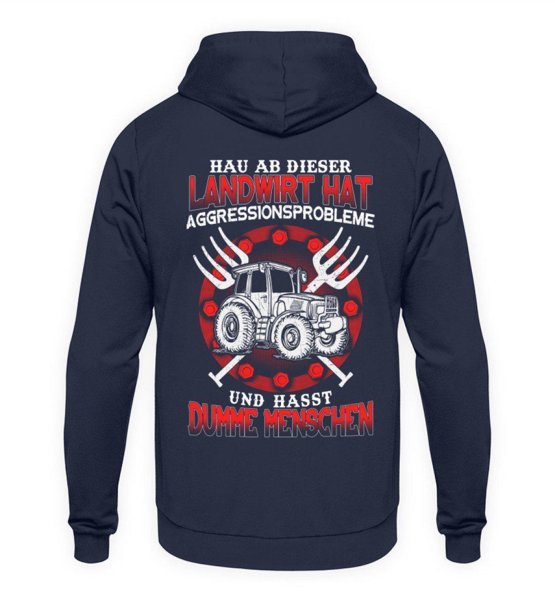 Landwirt hat Aggressionsprobleme · Unisex Kapuzenpullover Hoodie-Unisex Hoodie-Oxford Navy-L-Agrarstarz