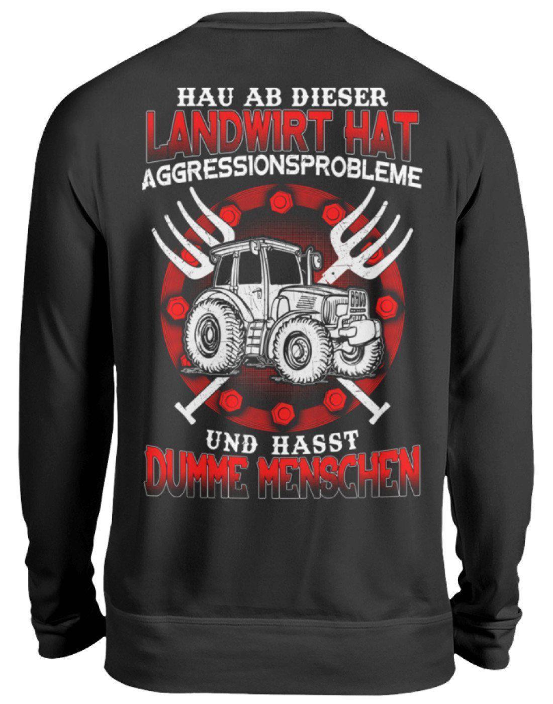 Landwirt hat Aggressionsprobleme · Unisex Sweatshirt Pullover-Unisex Sweatshirt-Jet Black-S-Agrarstarz