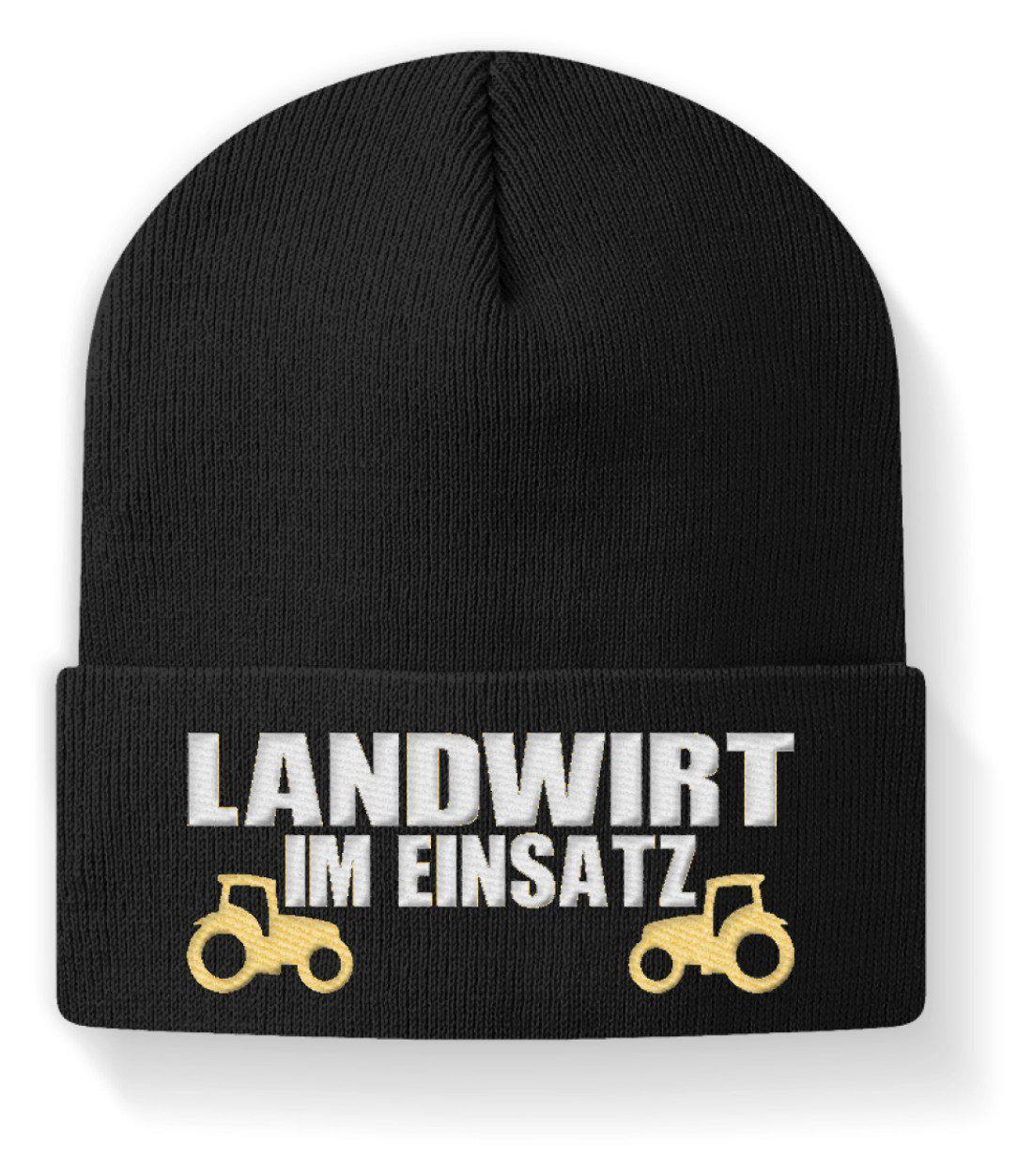 Landwirt im Einsatz · Beanie Mütze-Beanie mit Stick-Black-M-Agrarstarz