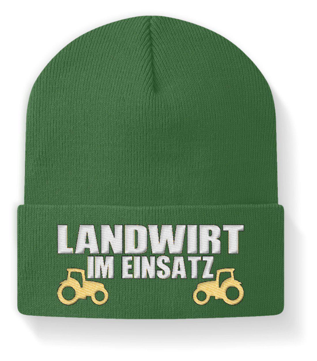 Landwirt im Einsatz · Beanie Mütze-Beanie mit Stick-Moss Green-M-Agrarstarz