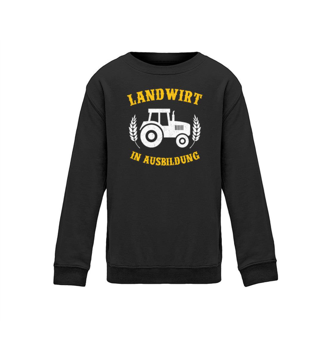 Landwirt in Ausbildung · Kinder Sweatshirt-Kinder Sweatshirt-Jet Black-12/14 (152/164)-Agrarstarz