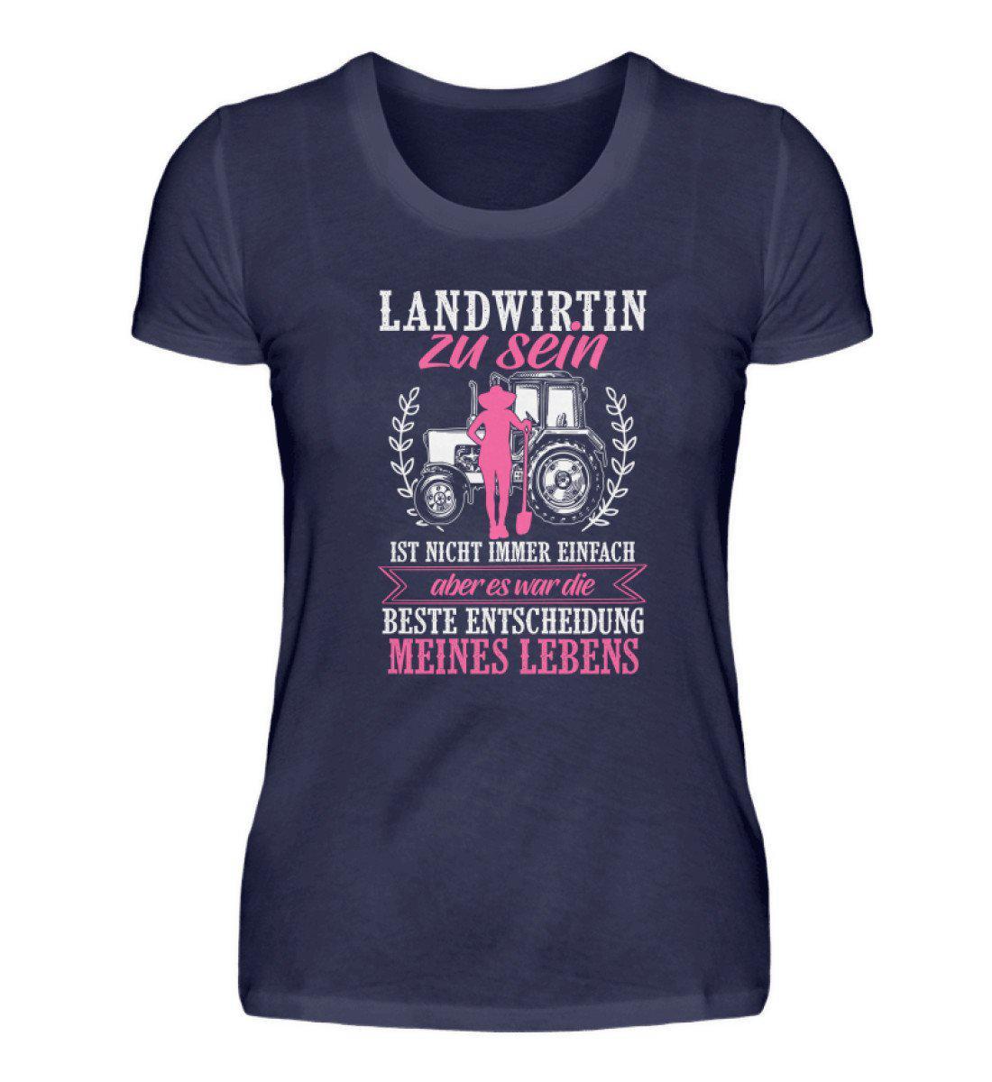 Landwirtin Beste Entscheidung · Damen T-Shirt-Damen Basic T-Shirt-Navy-S-Agrarstarz