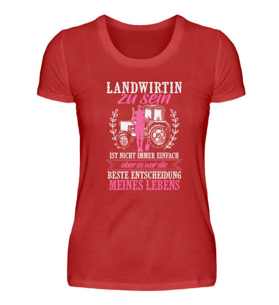 Landwirtin Beste Entscheidung · Damen T-Shirt-Damen Basic T-Shirt-Red-S-Agrarstarz