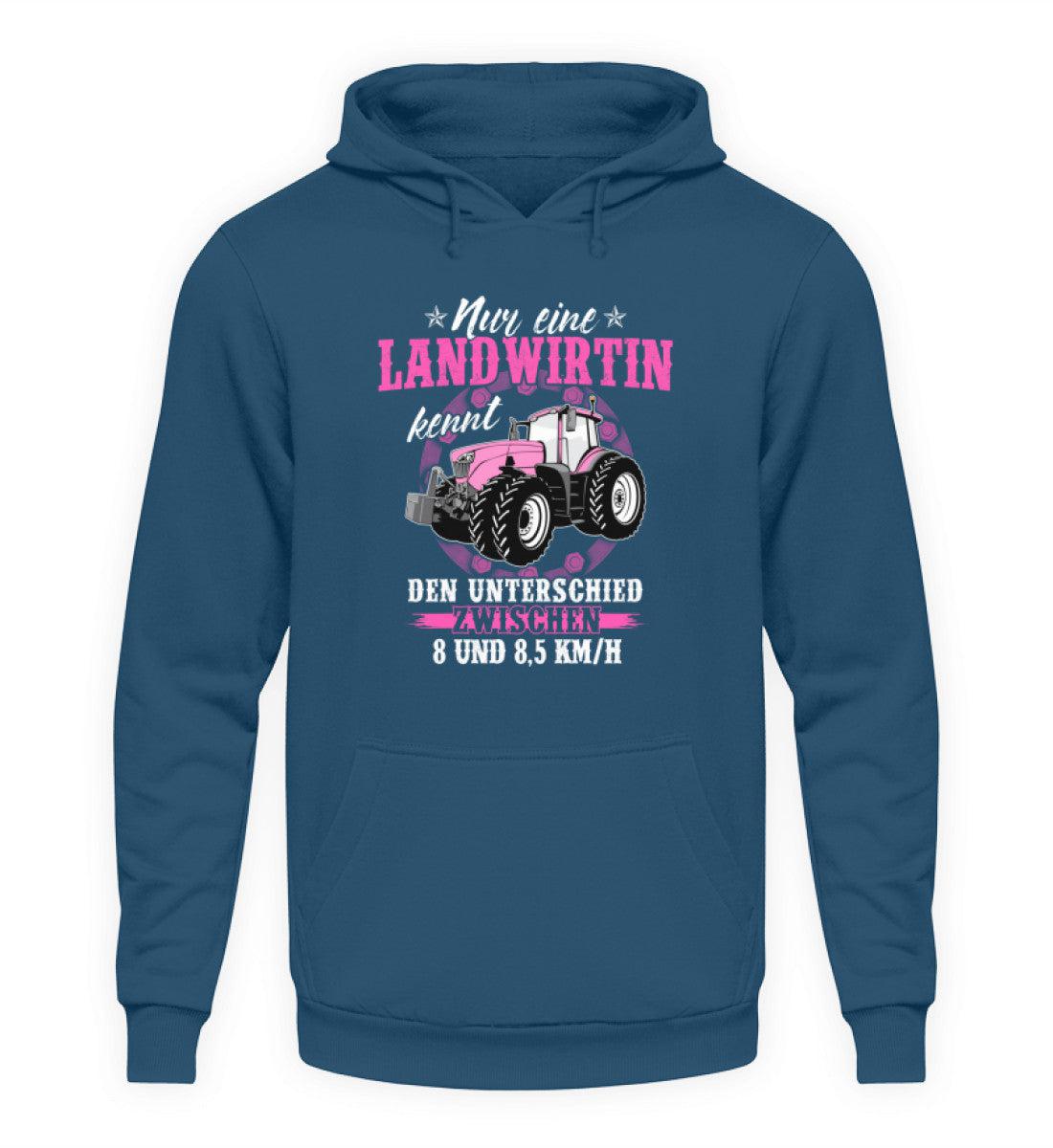 Landwirtin Unterschied 8 und 8,5 KMH · Unisex Kapuzenpullover Hoodie-Unisex Hoodie-Airforce Blue-S-Agrarstarz