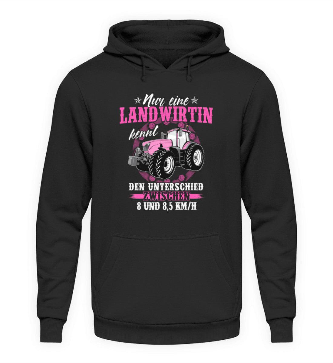Landwirtin Unterschied 8 und 8,5 KMH · Unisex Kapuzenpullover Hoodie-Unisex Hoodie-Deep Black-XS-Agrarstarz