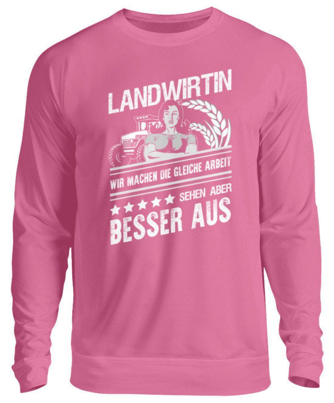 Landwirtin sehen besser aus · Unisex Sweatshirt Pullover-Unisex Sweatshirt-Candyfloss Pink-S-Agrarstarz