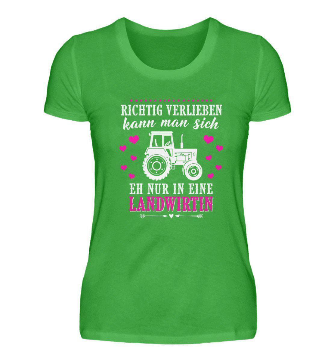 Landwirtin verlieben · Damen T-Shirt-Damen Basic T-Shirt-Green Apple-S-Agrarstarz