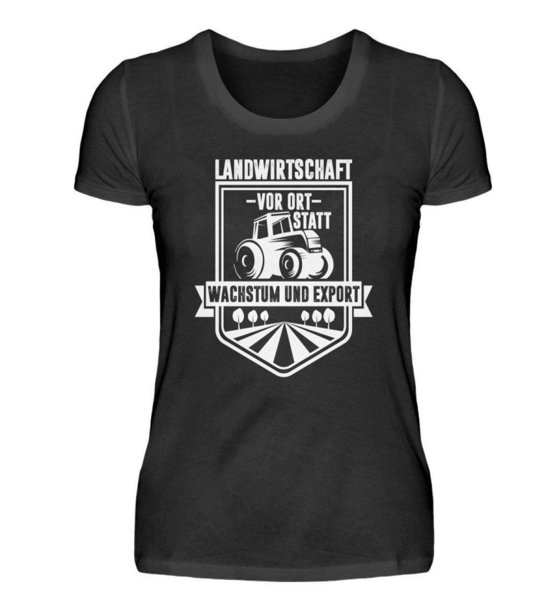 Landwirtschaft vor Ort - Damenshirt-Damen Basic T-Shirt-Black-S-Agrarstarz