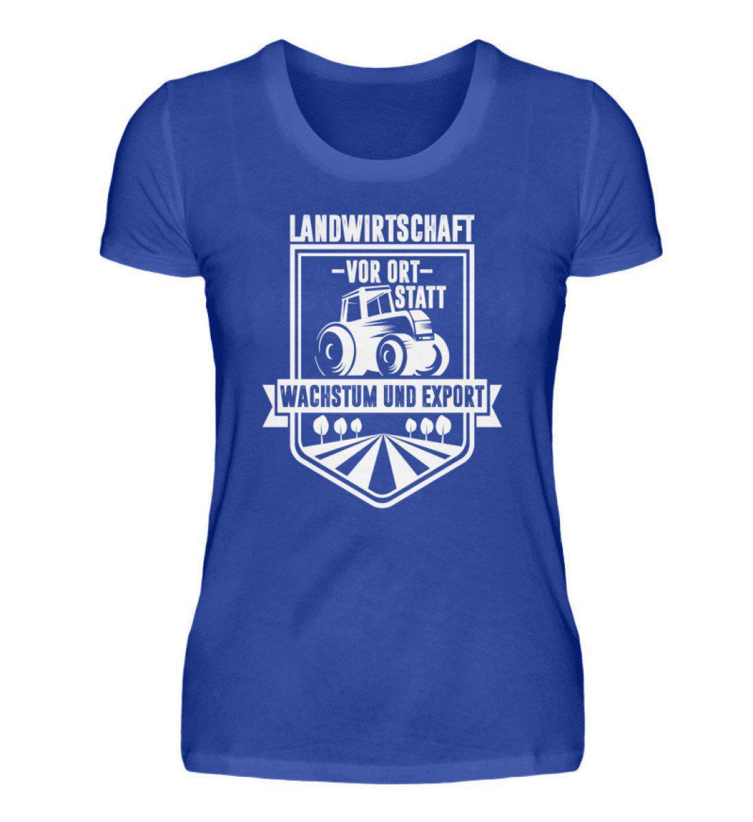 Landwirtschaft vor Ort - Damenshirt-Damen Basic T-Shirt-Neon Blue-S-Agrarstarz