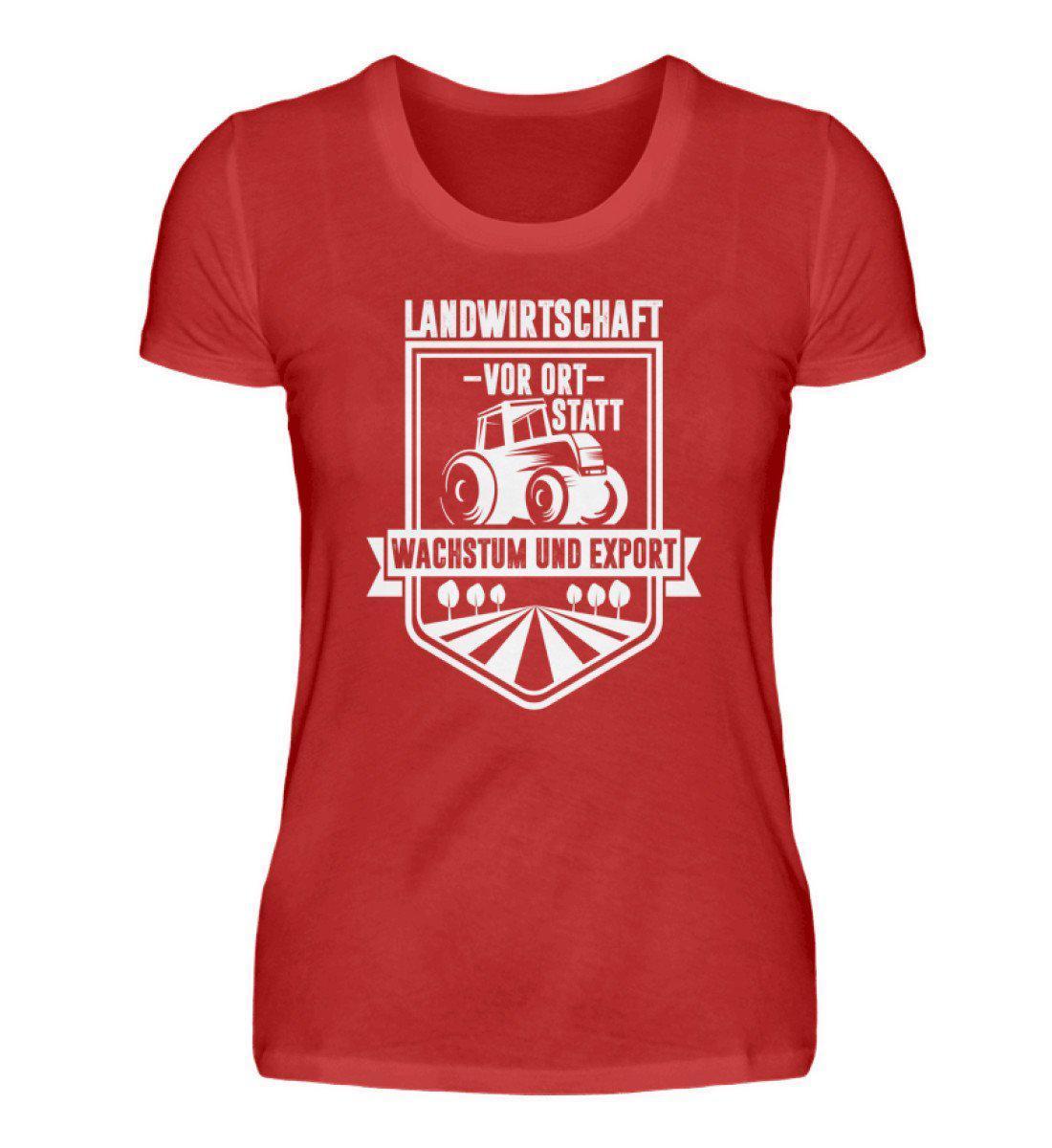 Landwirtschaft vor Ort - Damenshirt-Damen Basic T-Shirt-Red-S-Agrarstarz