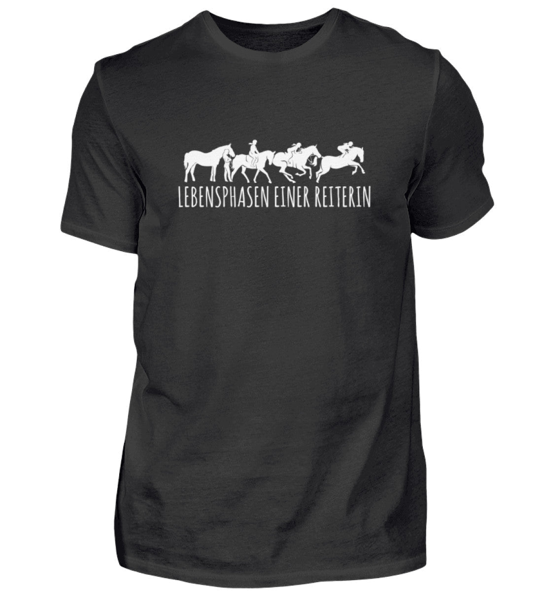 Lebensphasen einer Reiterin · Herren T-Shirt-Herren Basic T-Shirt-Black-S-Agrarstarz