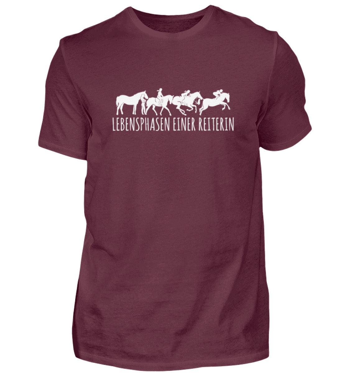 Lebensphasen einer Reiterin · Herren T-Shirt-Herren Basic T-Shirt-Burgundy-S-Agrarstarz